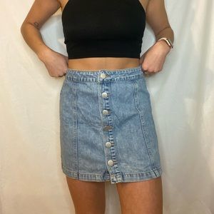 GENTLY USED denim skirt with buttons all the way down.